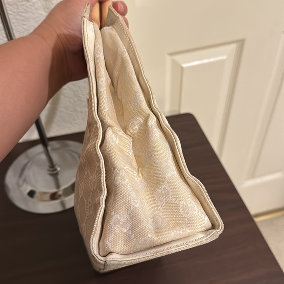 Gucci Monogram Handbag with Bamboo Handles - Picture 7 of 11